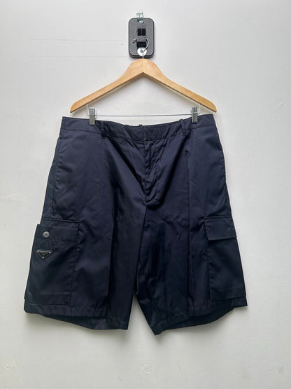 Preowned Prada Navy Nylon Shorts Size 54