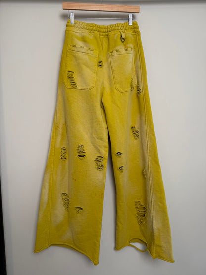 New Astrum Yellow Totally Fucked Up Yellow Sweatpants size S