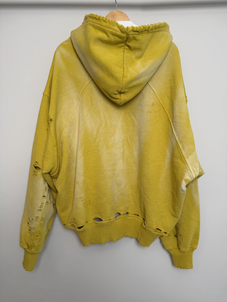 New Astrum Yellow Totally Fucked Up Yellow Zip Hoodie size M