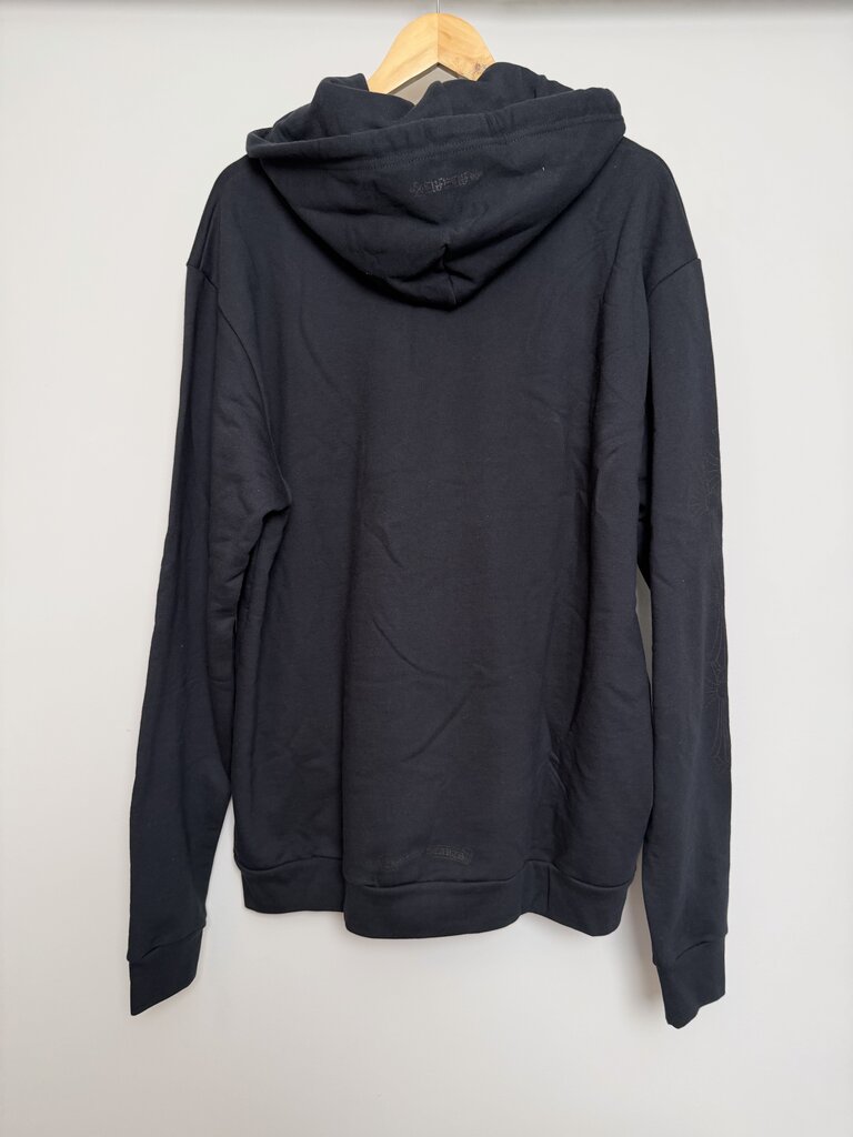 New Chrome Heart Black Black Vertical Logo Miami Hoodie size L