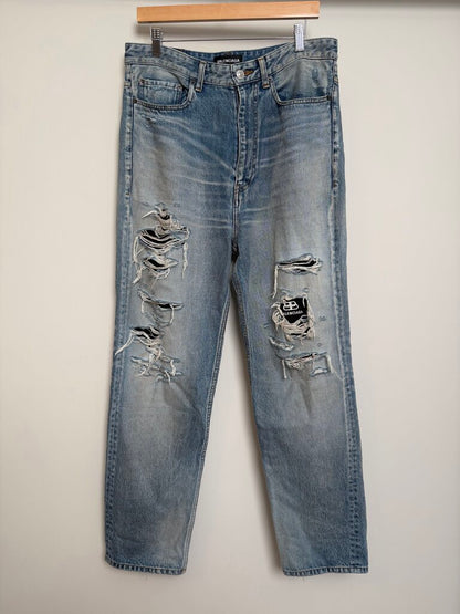 Preowned Balenciaga Distressed Lightwash Slimfit Denim size 32