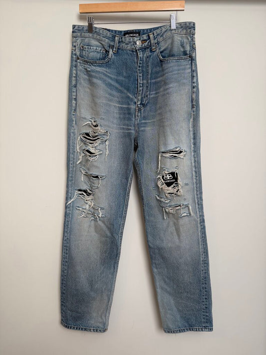 Preowned Balenciaga Distressed Lightwash Slimfit Denim size 32