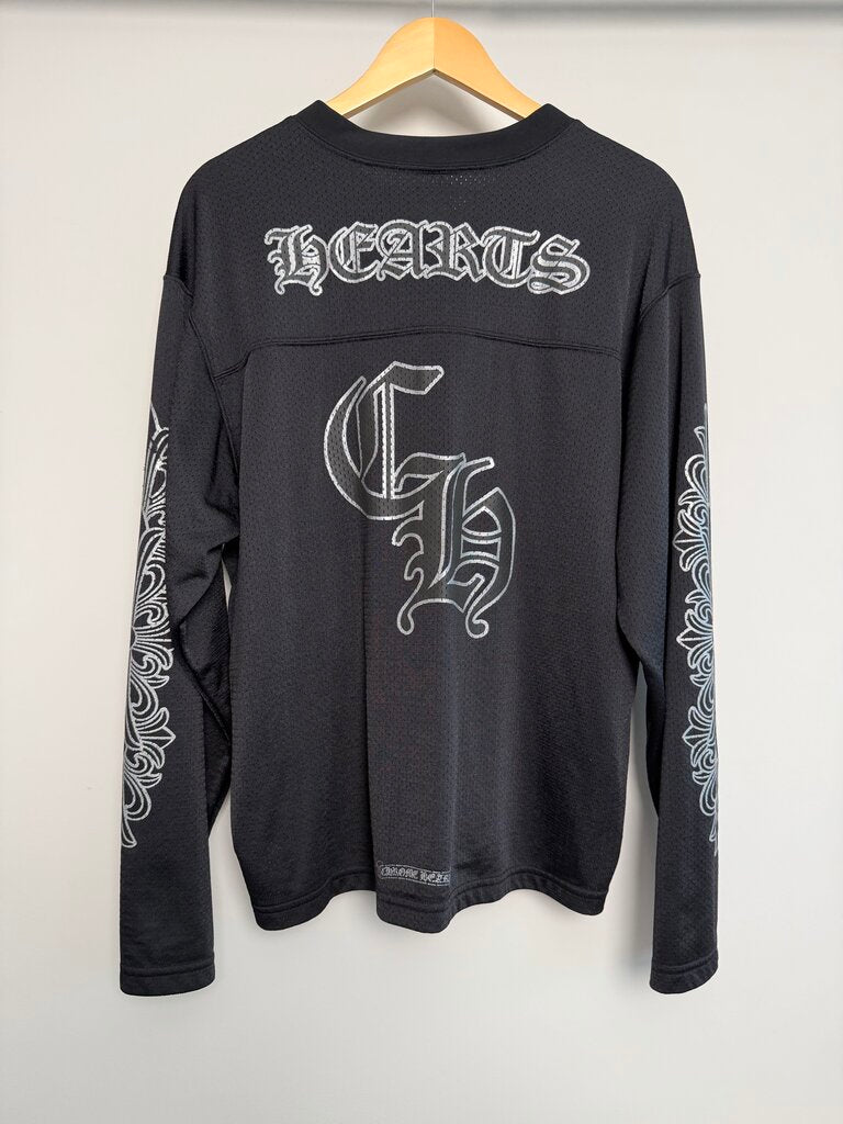 Preowned Chrome Heart Black Silver Mesh Jersey size L