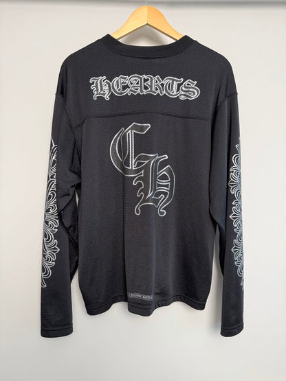 Preowned Chrome Heart Black Silver Mesh Jersey size L