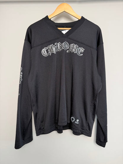 Preowned Chrome Heart Black Silver Mesh Jersey size L