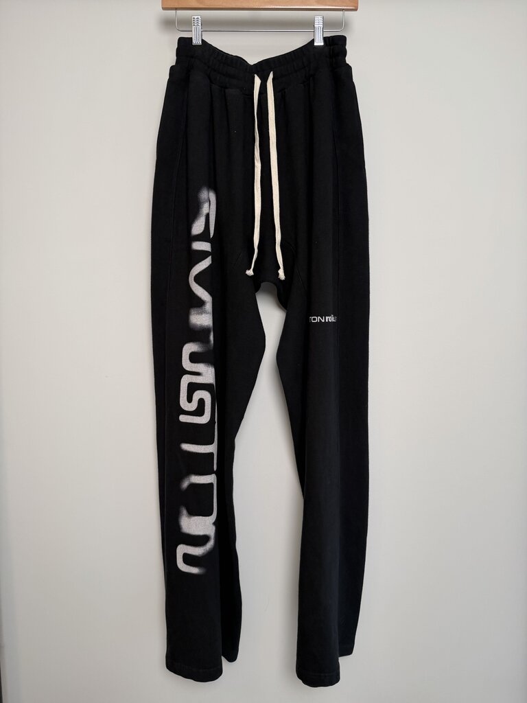 New Rivington Roy Spell Out Black White Sweatpants size S(Fits S-M)