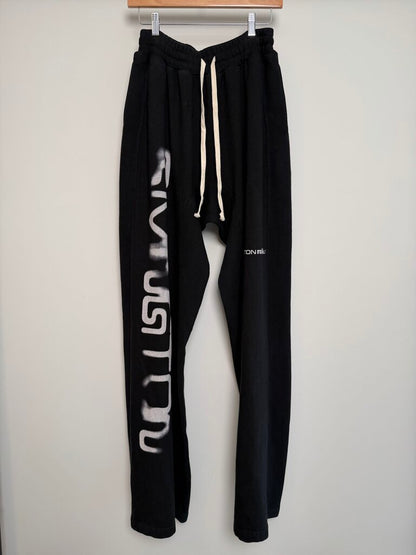 New Rivington Roy Spell Out Black White Sweatpants size S(Fits S-M)