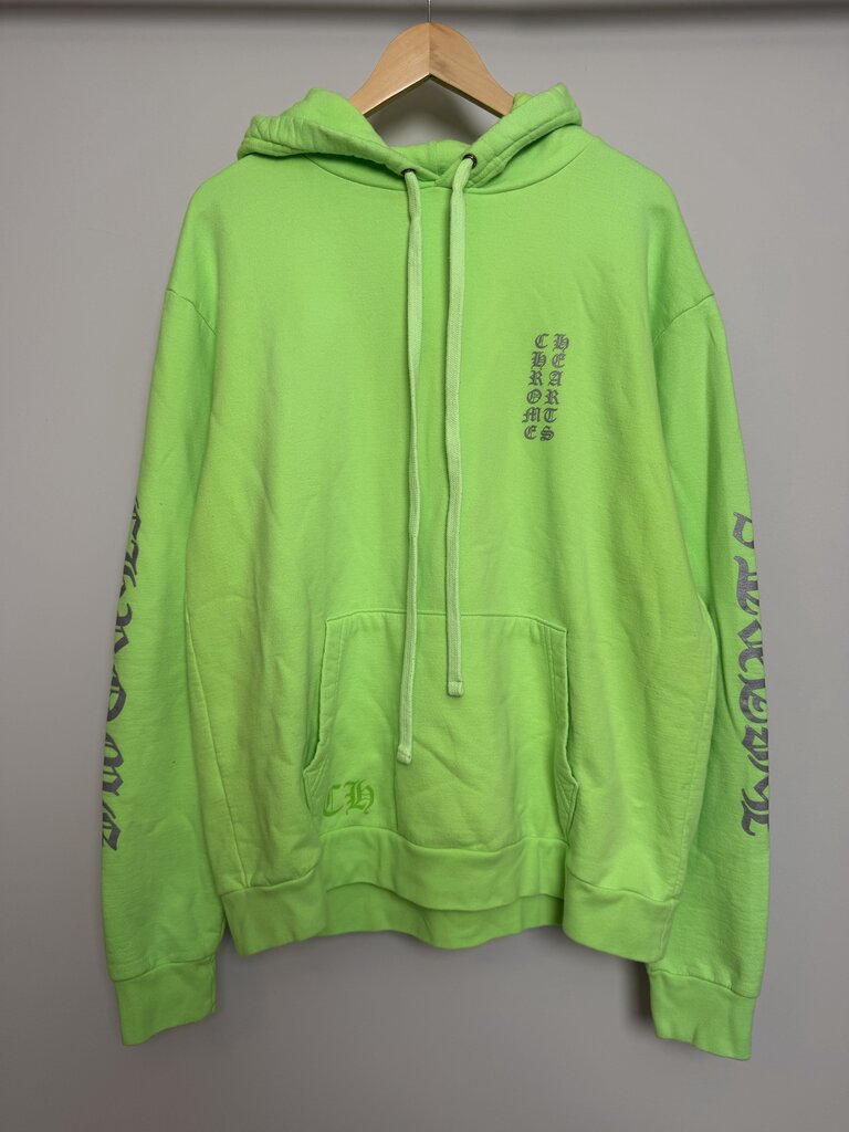 New Chrome Heart Neon Green Spell Out Logos Size M
