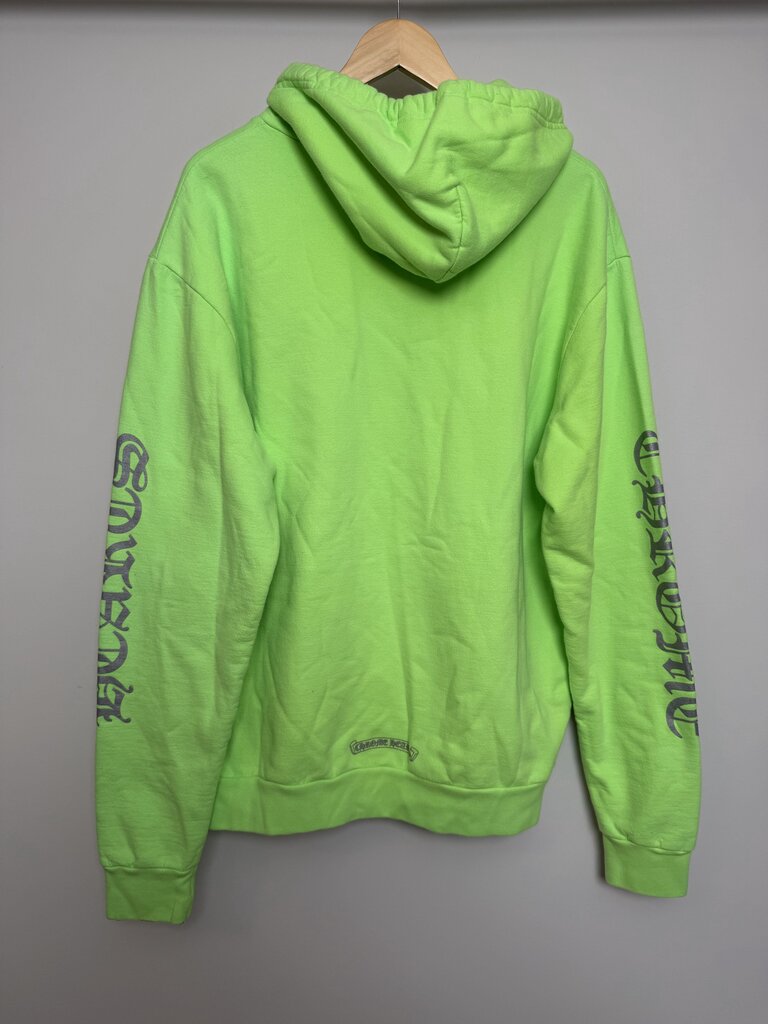 New Chrome Heart Neon Green Spell Out Logos Size M