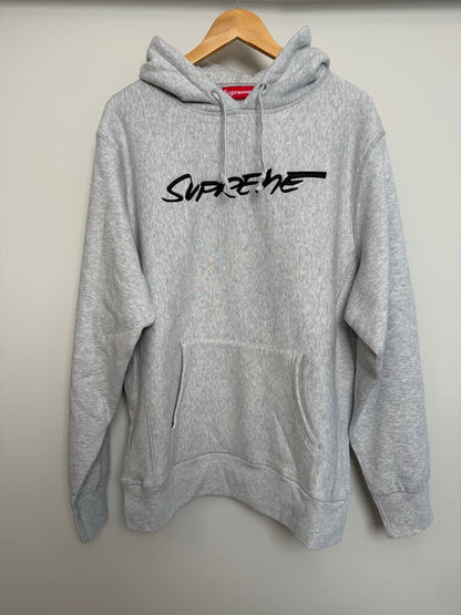 New Supreme Grey Black Future Logo Hoodie size L
