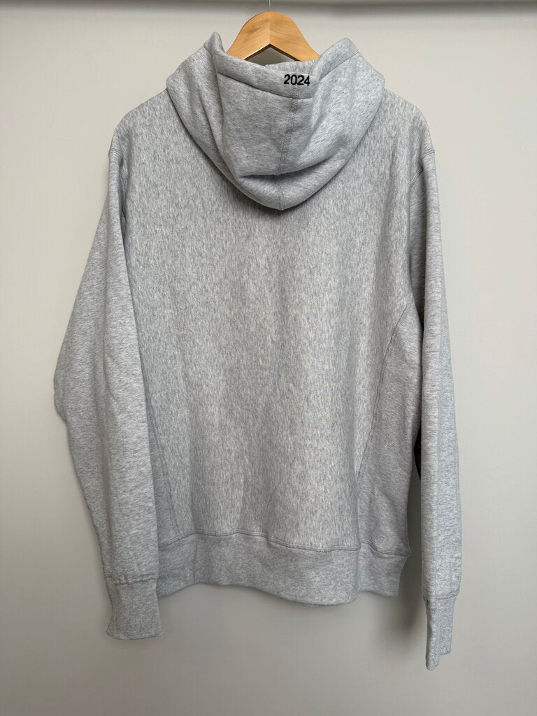 New Supreme Grey Black Future Logo Hoodie size L