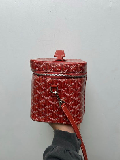 Preowned Goyard Red Convertible Vanity Case Bag