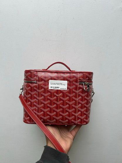 Preowned Goyard Red Convertible Vanity Case Bag
