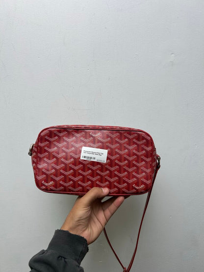 Preowned Goyard Red Cap Vert Goyardine Side Bag