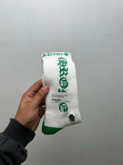 New Chrome Hearts White Vertical Logo Socks