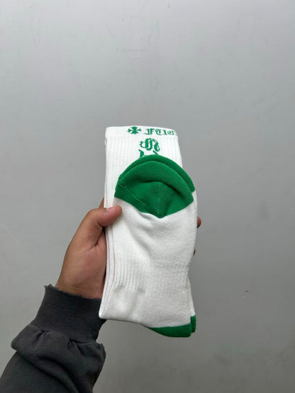 New Chrome Hearts White Vertical Logo Socks