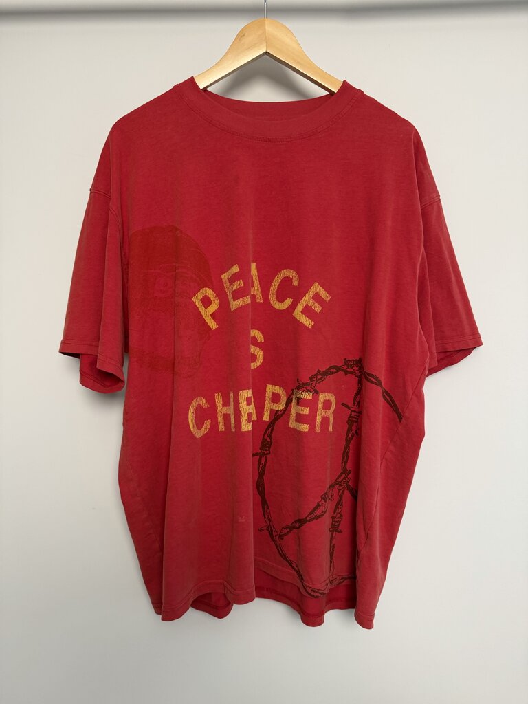 Preowned Boredom Kills Red Peace is Cheaper Tee size XL