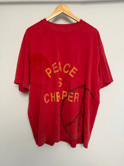 Preowned Boredom Kills Red Peace is Cheaper Tee size XL