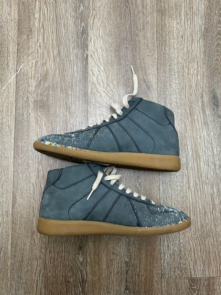 Preowned Maison Margeila Blue Painter High Tops Sz 40 (NO BOX)