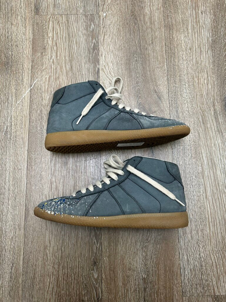 Preowned Maison Margeila Blue Painter High Tops Sz 40 (NO BOX)