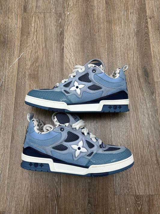 Preowned Louis Vuitton Skate Blue On Blue White Sz.8.5LV/10.5M (No Box)