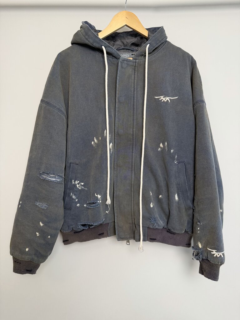 New HMDD Navy Canvas Hooded Work Jacket Sz. M