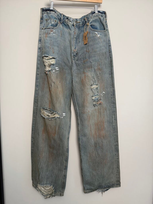 New Greedy Unit Mudwash Denim Sz. 36-38