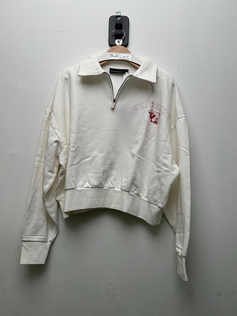 New Gv Gallery White St. Berry Quarter Zip Size Small