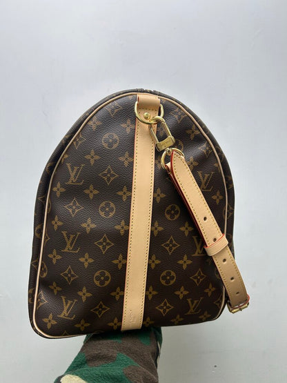 New Louis Vuitton Brown Monogram Tan 55 Duffle Keepall