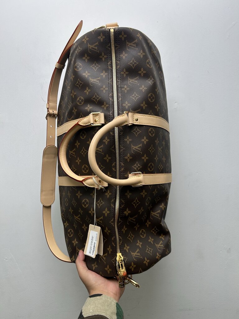 New Louis Vuitton Brown Monogram Tan 55 Duffle Keepall
