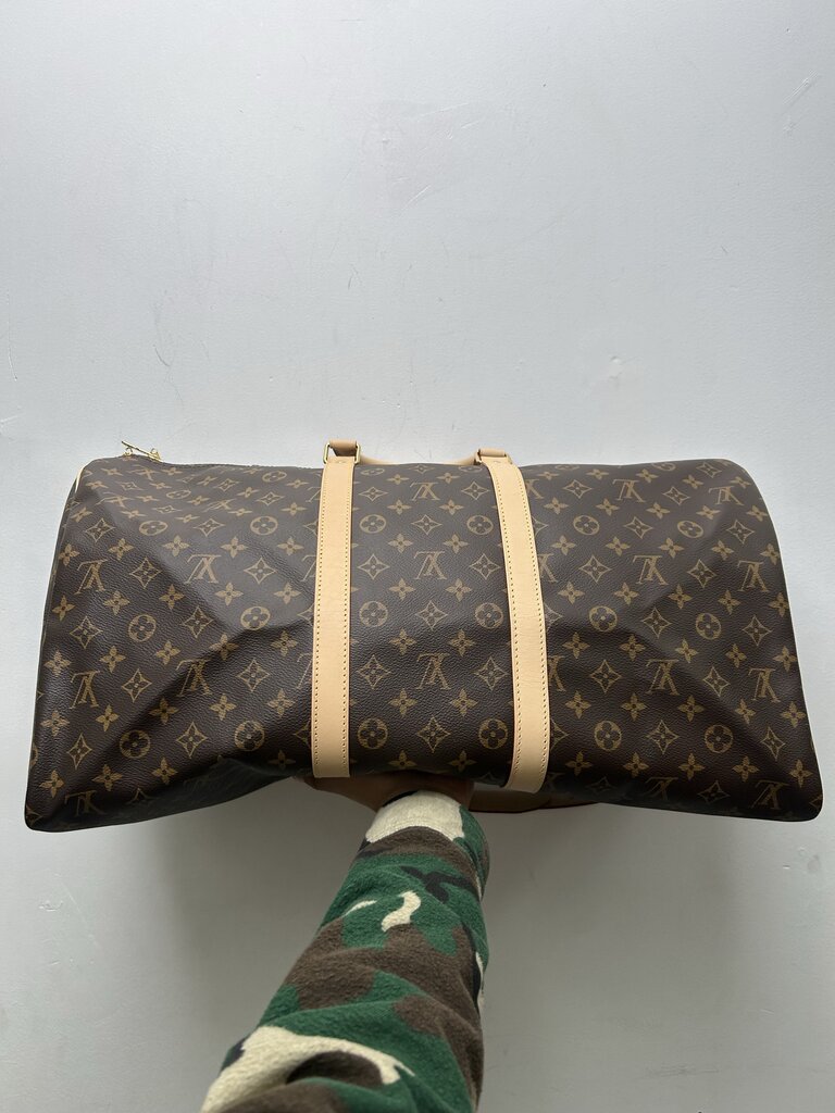 New Louis Vuitton Brown Monogram Tan 55 Duffle Keepall
