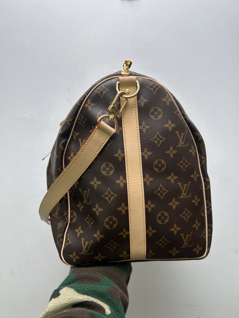 New Louis Vuitton Brown Monogram Tan 55 Duffle Keepall