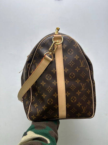 New Louis Vuitton Brown Monogram Tan 55 Duffle Keepall