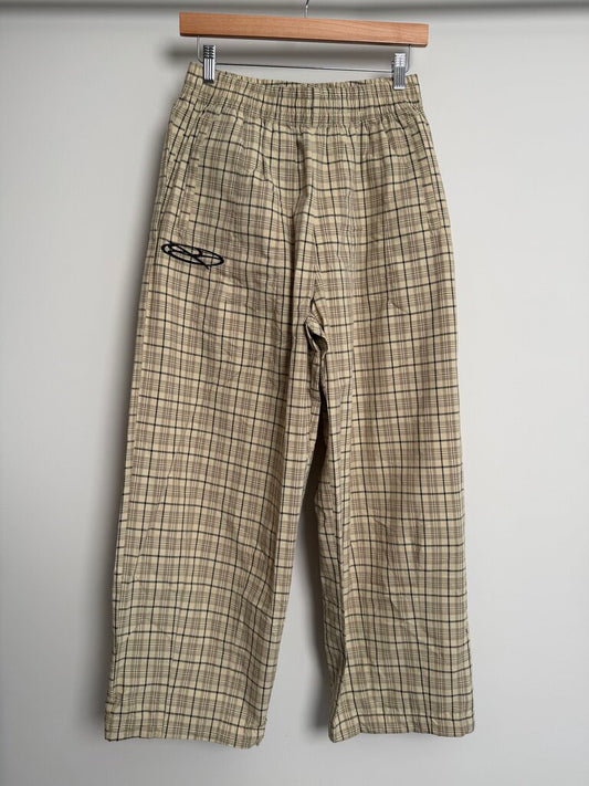 New Boredom Kills Tan Plaid Tracksuit Bottom Sz. XXL