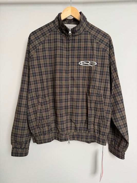 New Boredom Kills Brown Plaid Tracksuit Top Sz. M