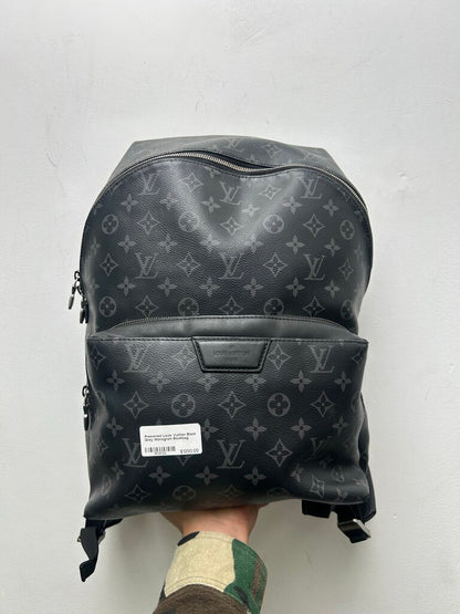 Preowned Louis Vuitton Black Grey Monogram Bookbag
