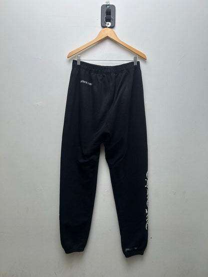 Preowned Chrome Hearts Vintage Black White Scroll Spellout Sweatpants Sz.Large