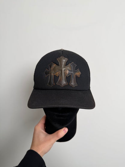 Preowned Chrome Heart Cemetery Camo Logo Trucker