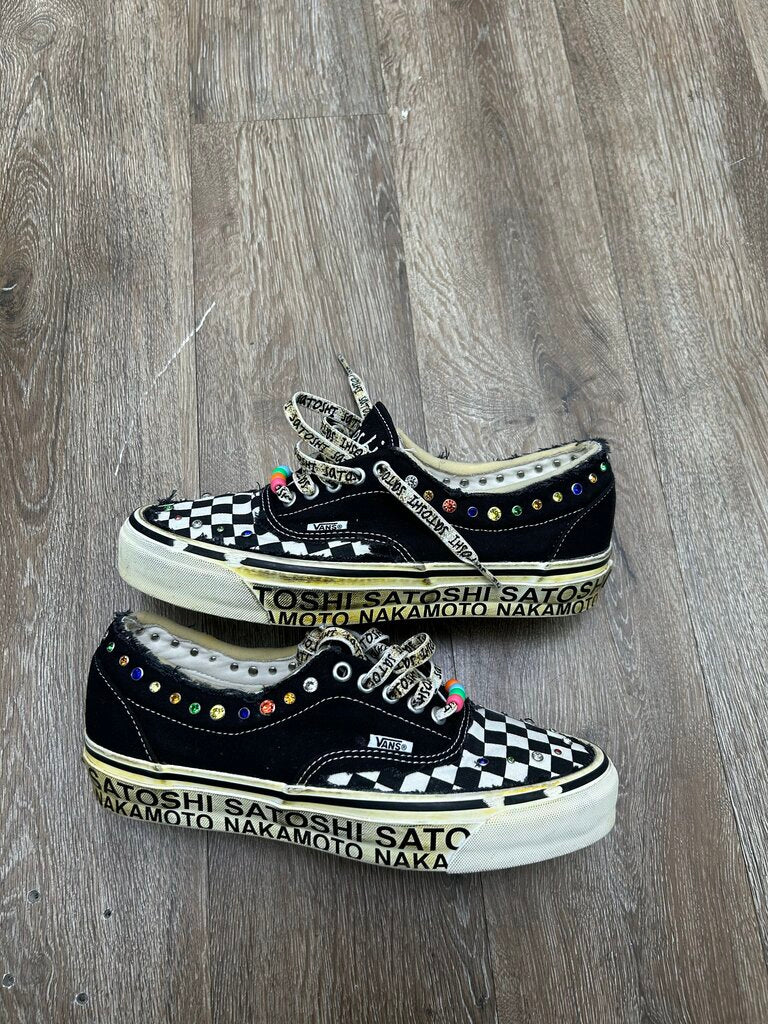 Preowned Satoshi Nakamoto Vans (Cut) Size 8.5