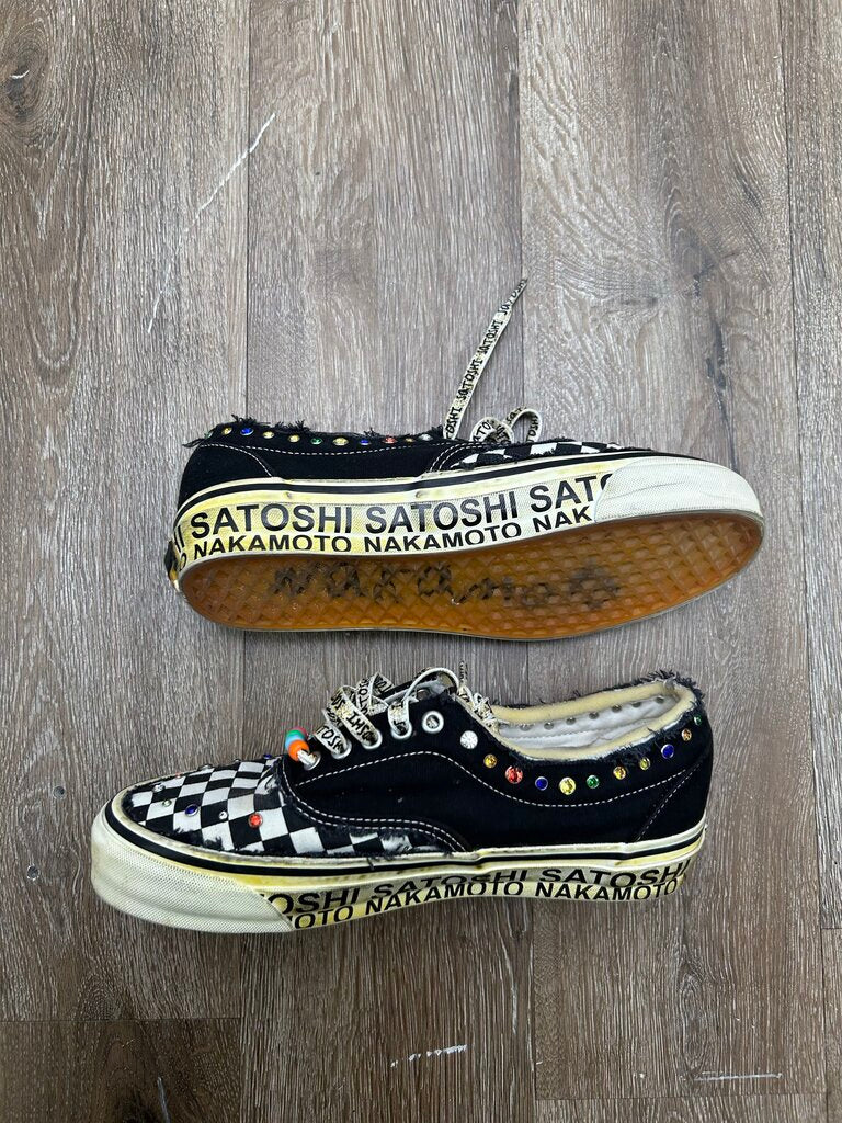 Preowned Satoshi Nakamoto Vans (Cut) Size 8.5