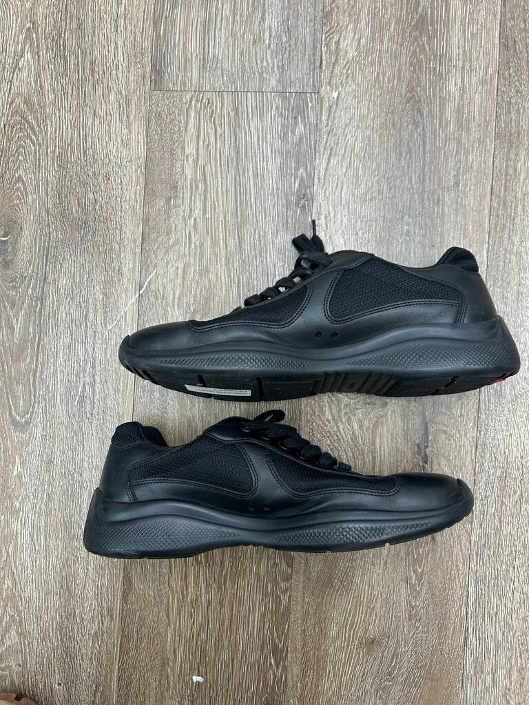 Preowned Prada Cups Black Leather Sz.8/10M (No Box)