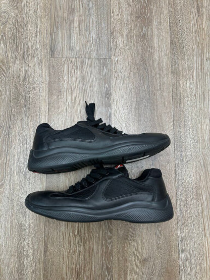 Preowned Prada Cups Black Leather Sz.8/10M (No Box)