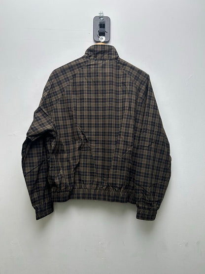 New Boredom Kills Black Brown Plaid Track Jacket sz.S