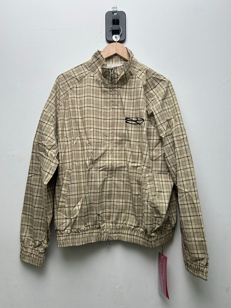 New Boredom Kills Khaki Plaid Track Jacket sz. 2XL XXL