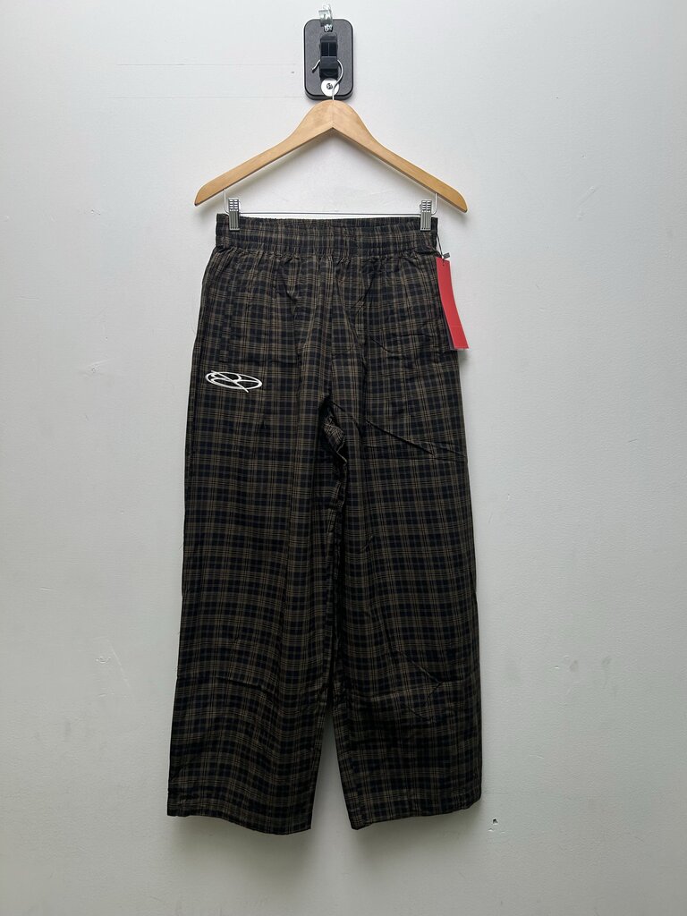 New Boredom Kills Black Brown Plaid Track Pants sz.L