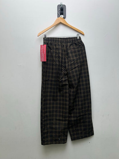 New Boredom Kills Black Brown Plaid Track Pants sz.L