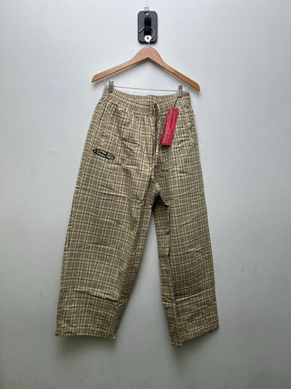 New Boredom Kills Khaki Plaid Track Pants sz.L