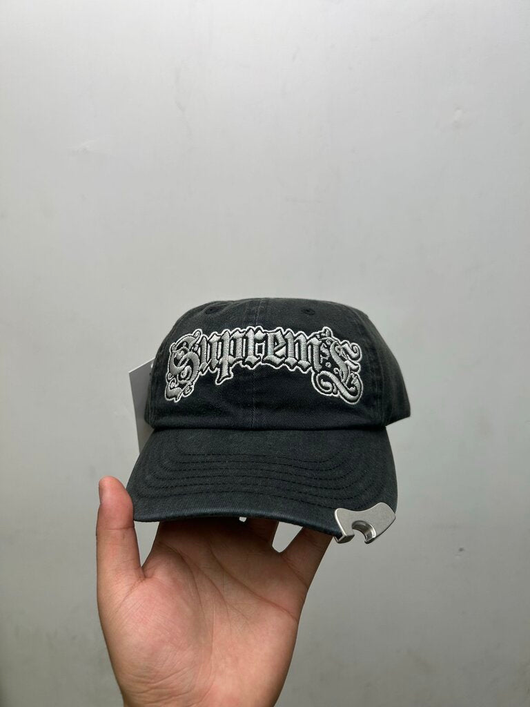 New Supreme 6 Panel Black Bottle Opener Hat