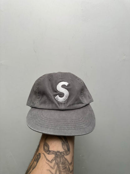 New Supreme S Logo Washed Grey Hat