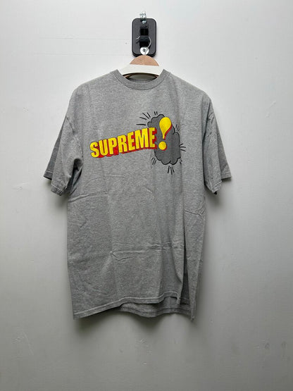 Preowned Supreme Grey Yellow Red Spellout ! Tee Sz.XL